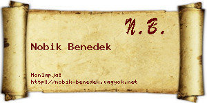 Nobik Benedek névjegykártya